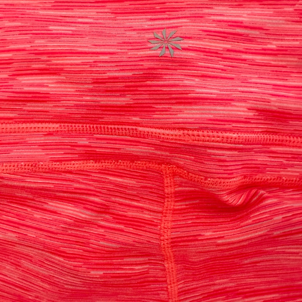 Athleta Womens Leggings Size M Power Up Kick Capris Crop Athletic Workout Coral - Picture 5 of 6
